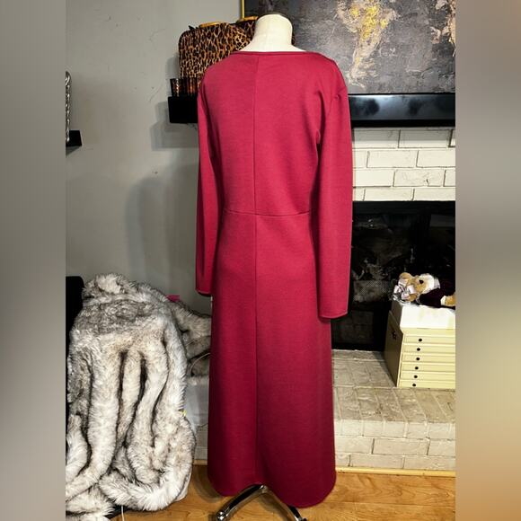 Beautiful Long Pink/Rust Fitted Dress Size 12/14 - Picture 9 of 10